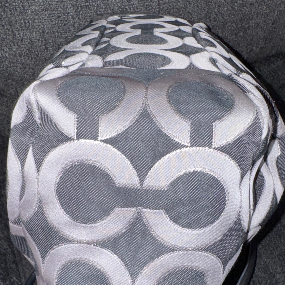 Coach Black Denim and Gray Circle Pattern Hobo Bag - Picture 8 of 12